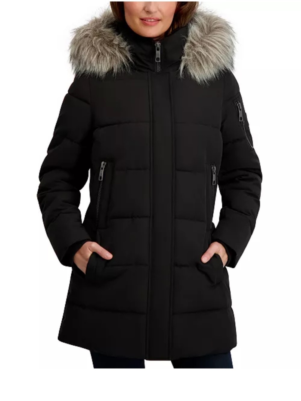 Nautica Women's Heavyweight Stretch Puffer Coat.